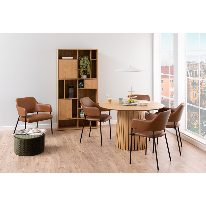 Scot Oak Round Dining Table, Matt Oak