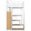 Lit mezzanine en métal avec poste de travail intégré, garde-robe, escalier de rangement et DEL-40276205