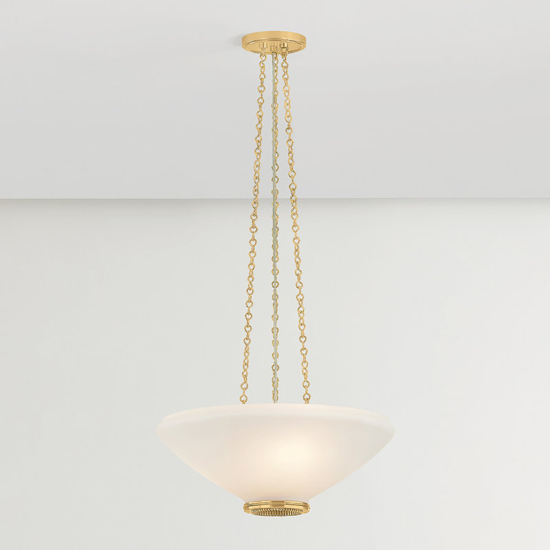 Awosting Pendant in Aged Brass, Brass, 6.25" H x 17" W x 17" D