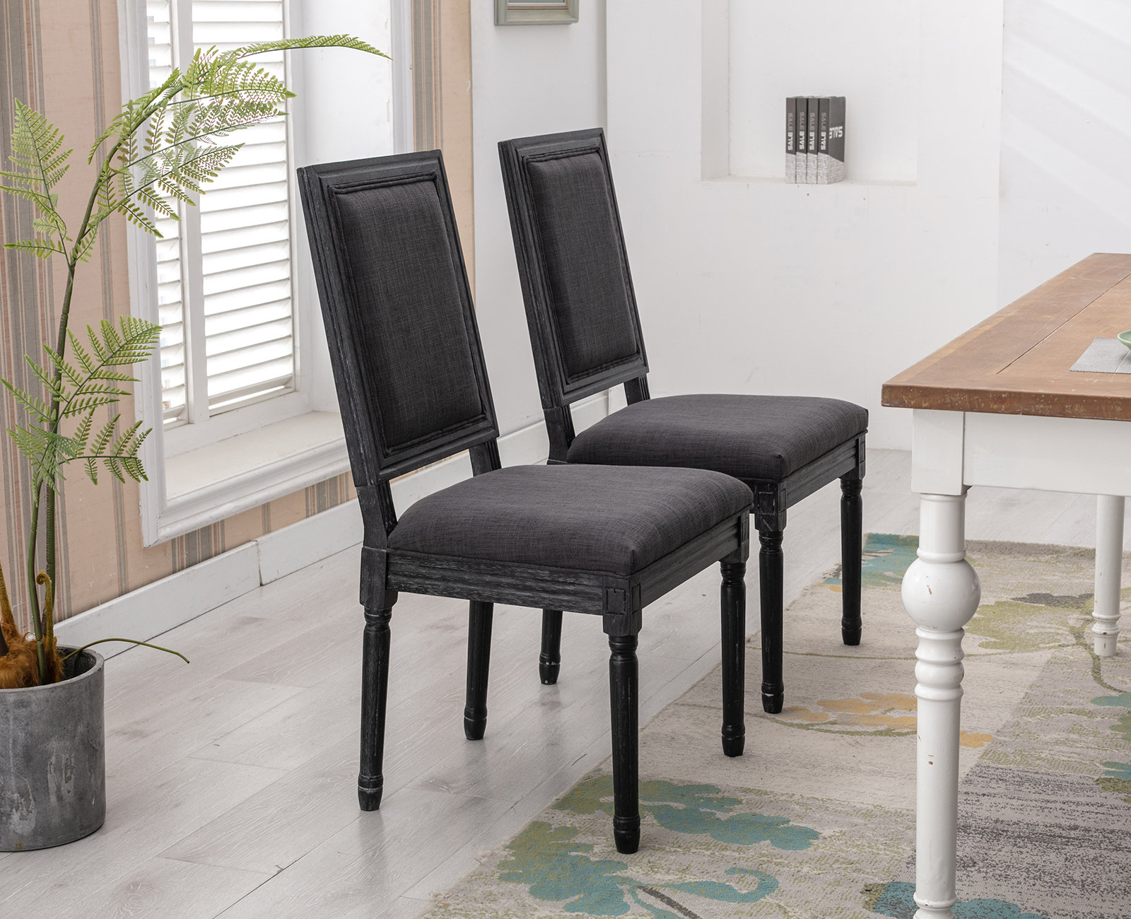 Lancaster Table & Seating White Wood Chiavari Chair with Black Cushion
