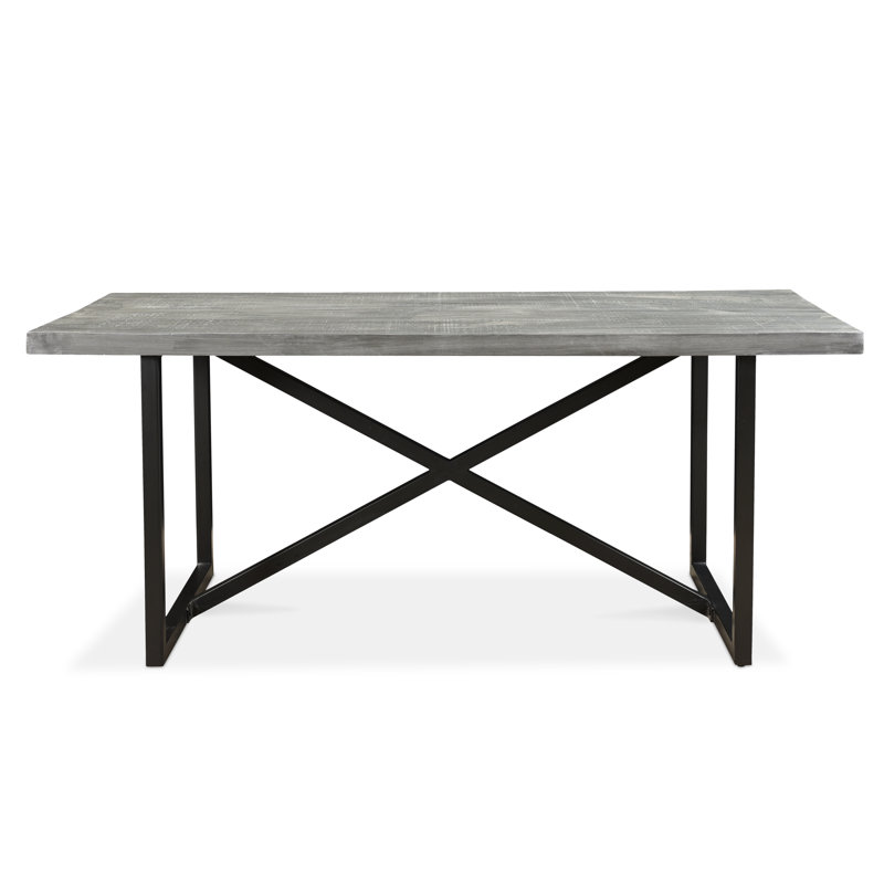 Table de salle à manger Hessle, H 30 po x L 35 po x l 59 po, Noir / Gris