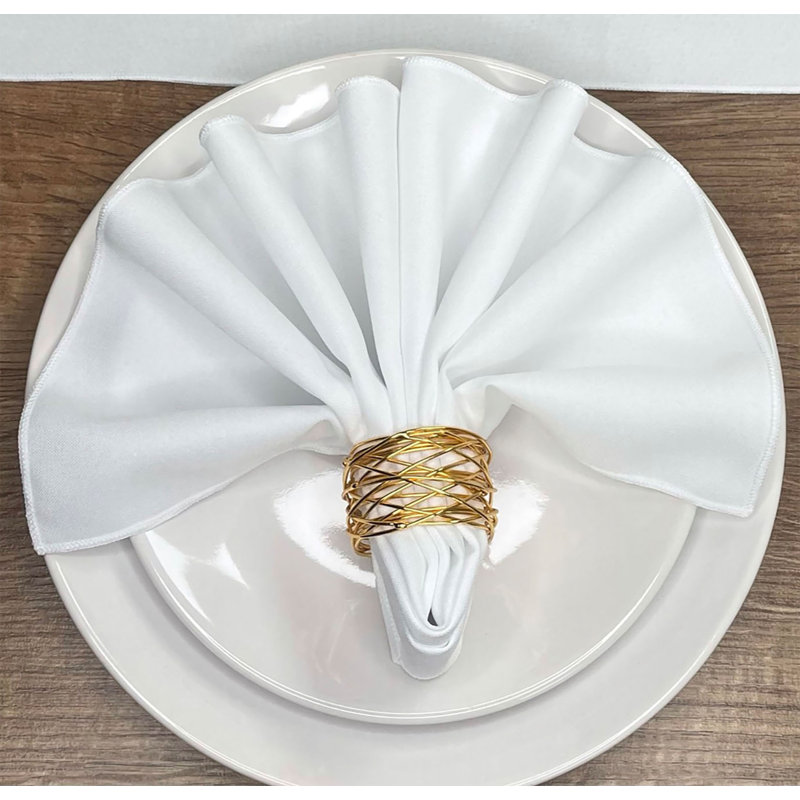 Atara Polyester Solid Colour Square Napkin, White