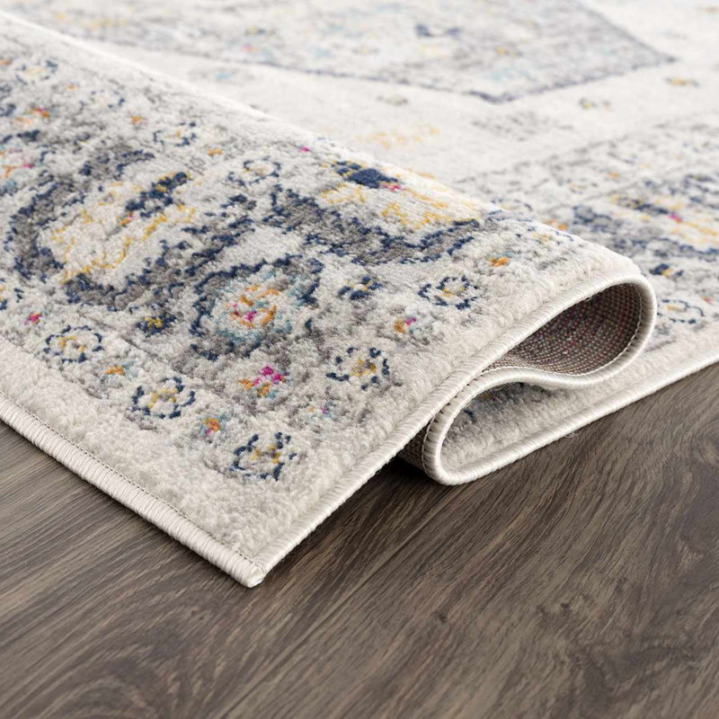 Tapis oriental ivoire / gris / brun Cobien, Tapis de couloir 2 pi 7 po x 7 pi 3 po