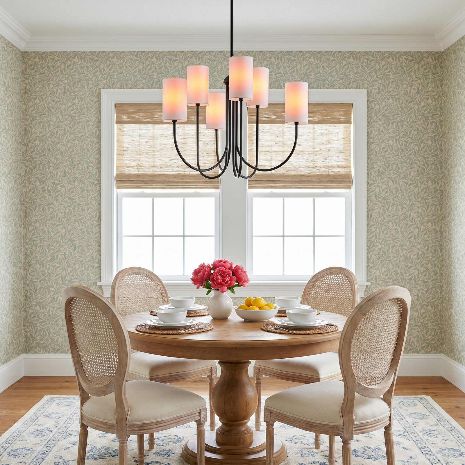 6 - Light Chandelier, Old Bronze