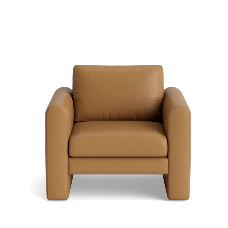 Knox Leather Accent Chair, Leather - Butterscotch