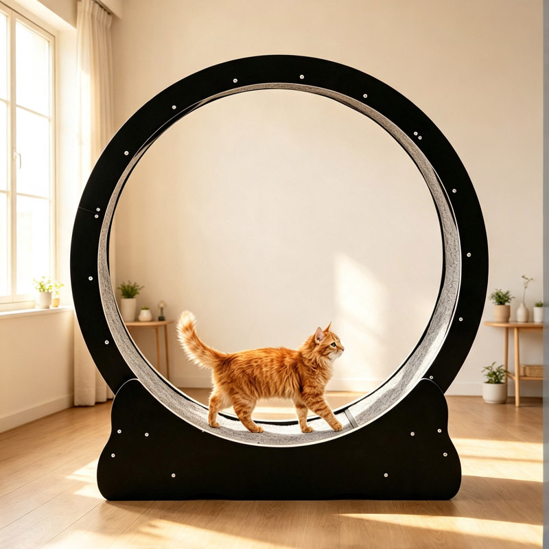 Dilan Cat Treadmill for Cats Exercise with Detachable Carpet, Noir