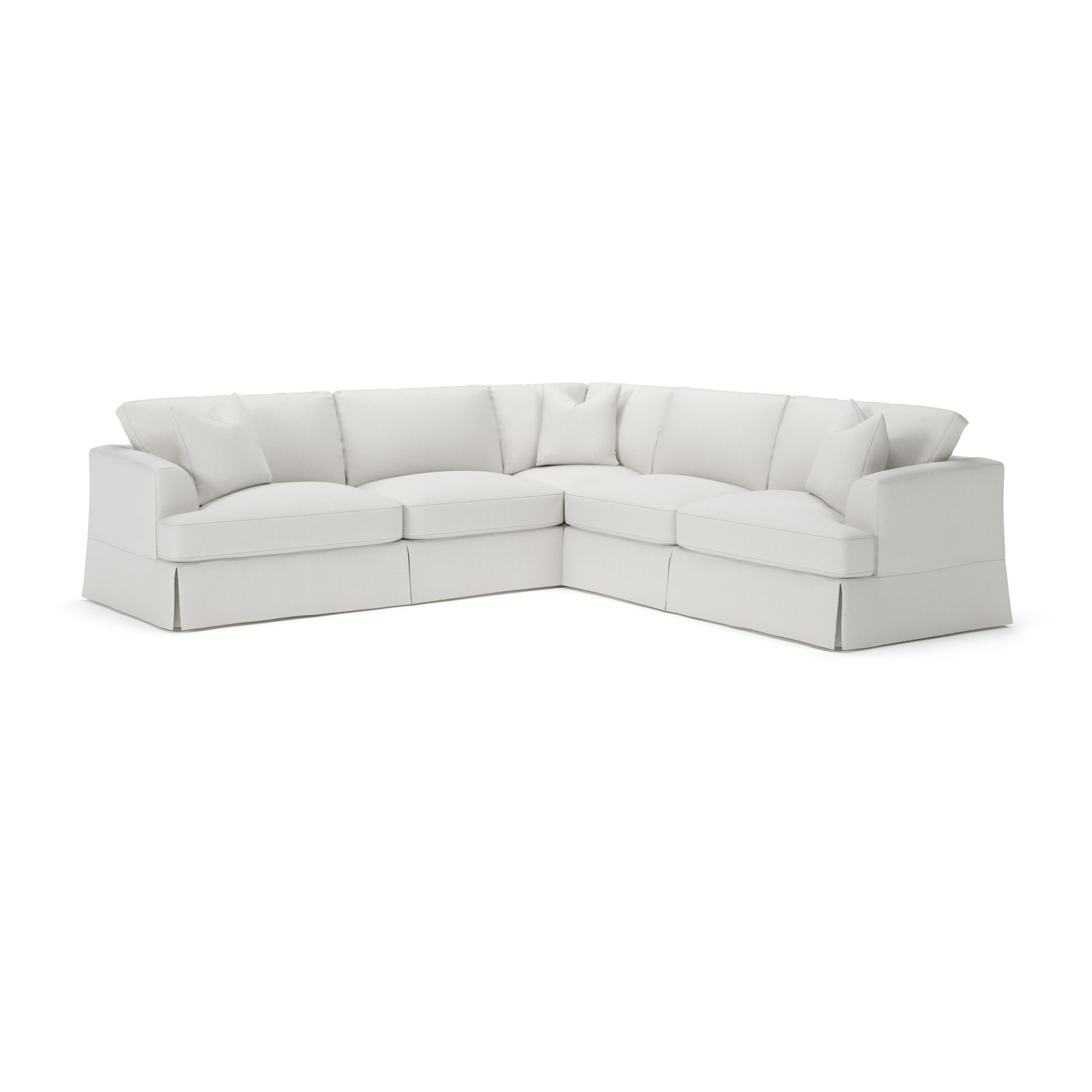 Lucia 4 - Piece Slipcovered L-Sectional, Right Hand Facing, Macarena Beige