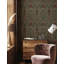Papier peint damassé rétro floral beige et gris anthracite-744470488