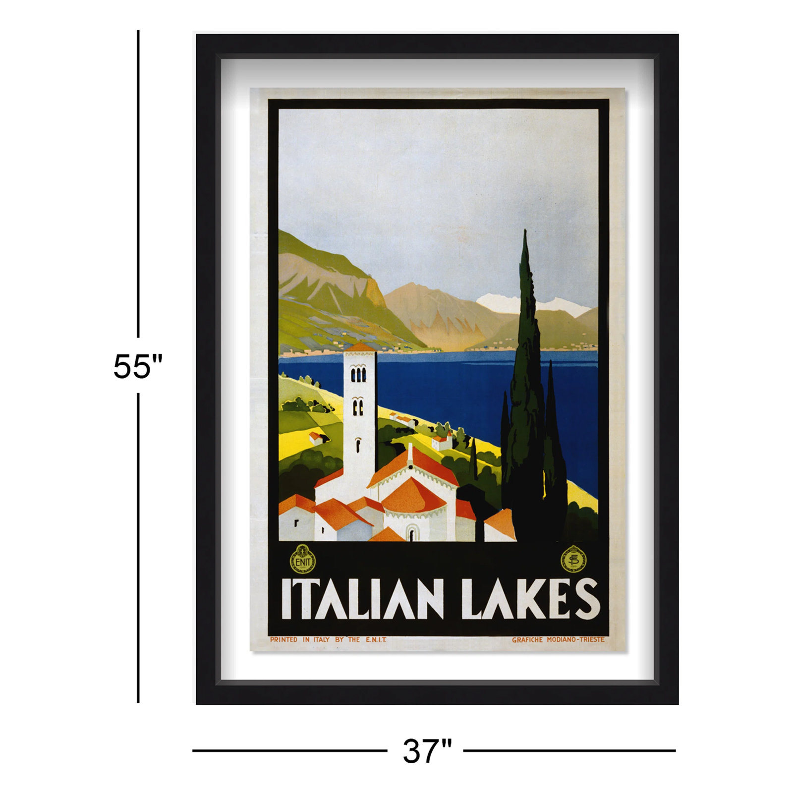 Italy, Black Framed, 55" H x 37" W x 2" D