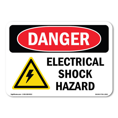 Electrical Shock Hazard Decal Set of 10 5" X 3.5"