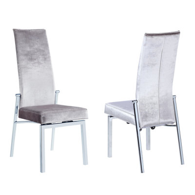 Chaise d'appoint à dossier mouvement contemporain avec structure en chrome - 2 par boîte