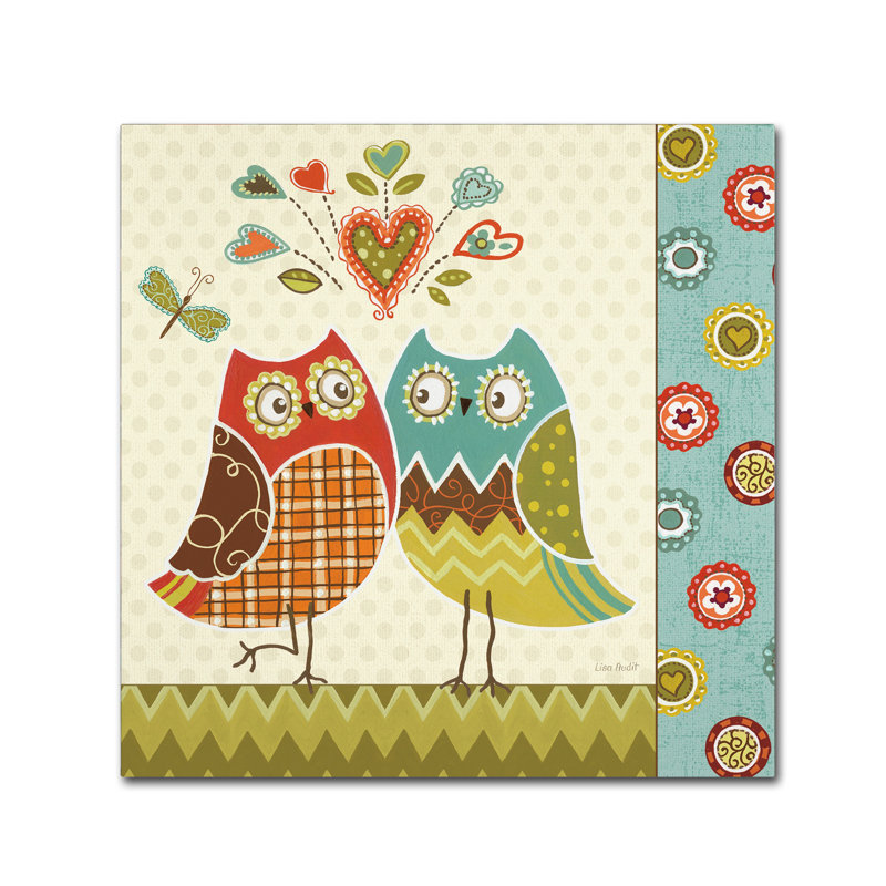 «Owl Wonderful II» par Lisa Audit - impression sur toile, H 24 po x l 24 po x P 2 po