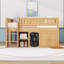 Lit mezzanine en bois avec armoire de rangement-984936102