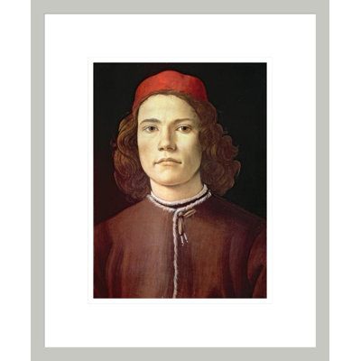 Portrait d'un jeune homme par Sandro Botticelli, impression giclée sur cadre