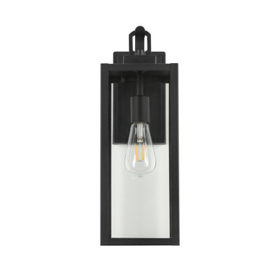 Applique murale d'extérieur noir mat moderne avec verre transparent et luminaire d'extérieur en aluminium imperméable