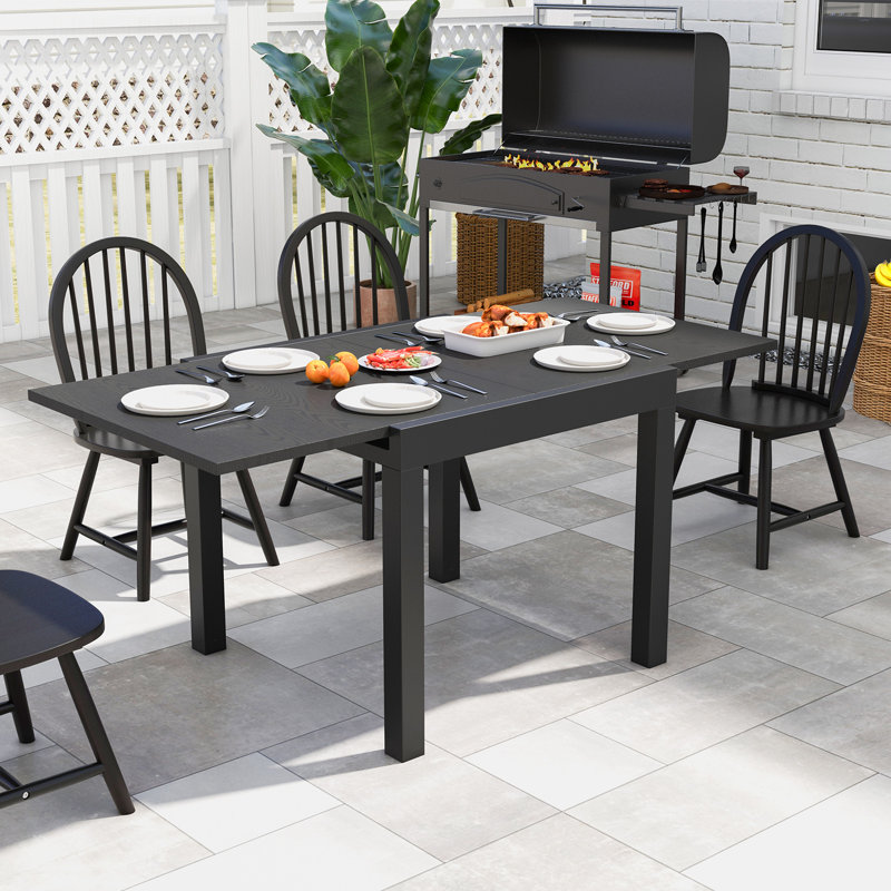 Table de salle à manger d'extérieur extensible 31,5 "à 63" réglable pour 4 à 6 personnes