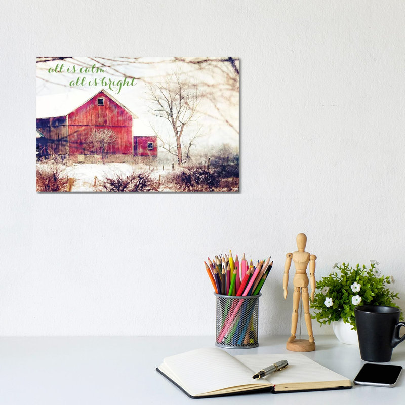 Calm And Bright Barn by Kelly Poynter - Wrapped Canvas Gallery-Wrapped Canvas Giclée, 20.32 cm H x 30.48 cm W