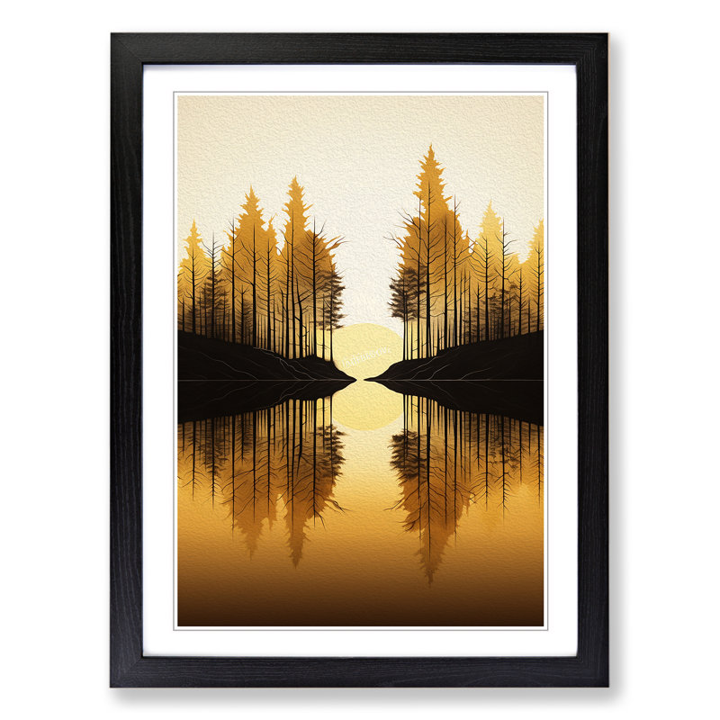 Forest Minimalism Art - Framed Print, Black Framed, 64cm H x 46cm W