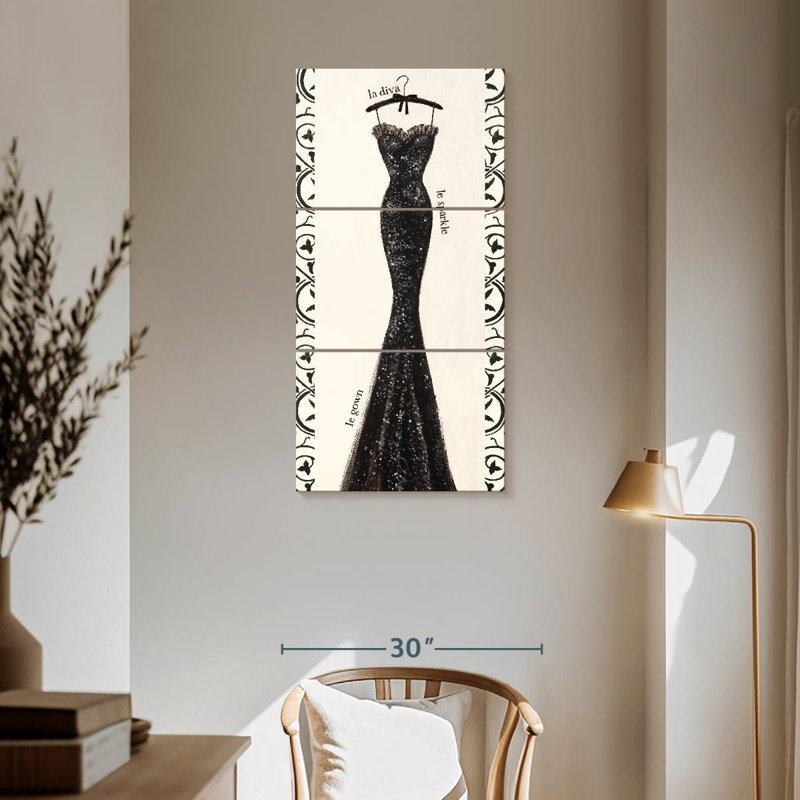 Couture Noir Original I, H 62 po x l 30 po