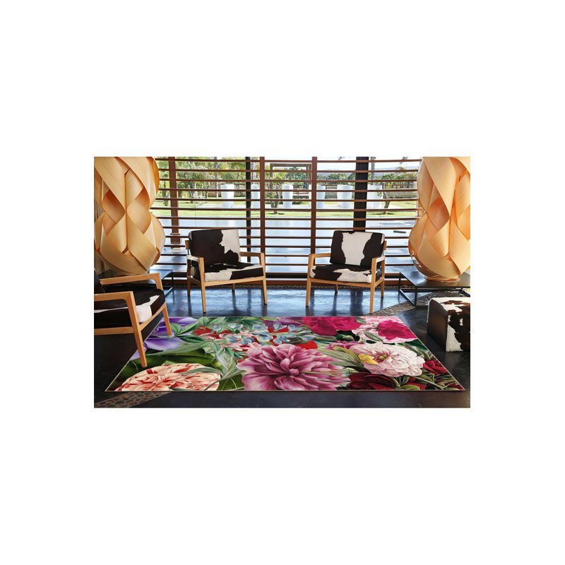 Tapis tissé à motif floral Bouquet, Rectangle 3 pi 3 po x 4 pi 11 po