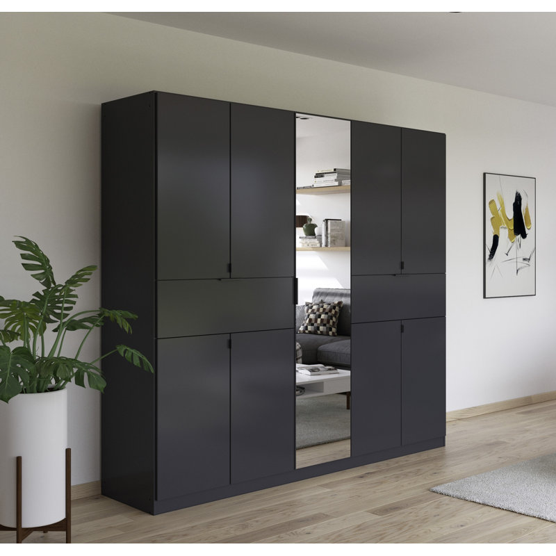 Tivareo  6 Hinged Door Wardrobe available in many colour combinations 2 Drawer INCL. Delivery and Assembly, Metallic Grey