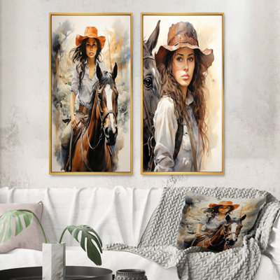 «Cowgirl Trailblazing Spirit», 2 pièces sur toile