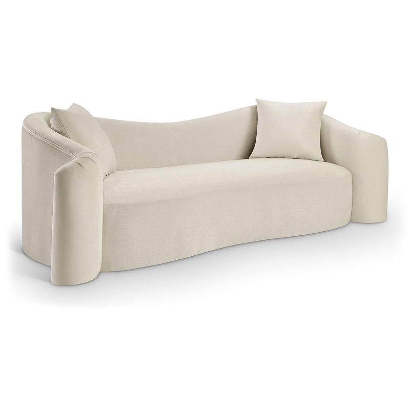 Destin Velvet Sofa, Cream Velvet