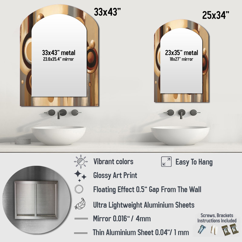 Miroir mural Aged Barrel, 34 po x 25 po
