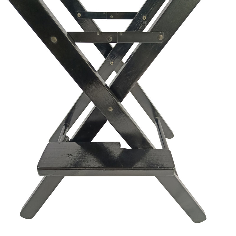 Casual Home Director's Chair, Black Frame/Black Canvas,Suitable For Adults, Foldable Style, 2Pcs/Set  Populus