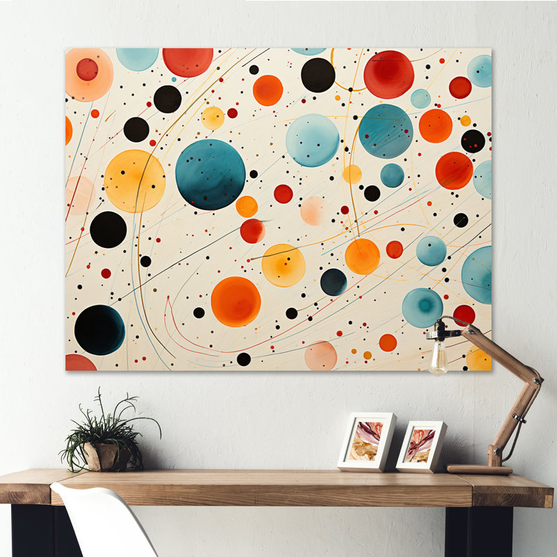 «Orange Orange Mid Century Geometric Abstractions I», reproduction d'art sur toile, H 30 po x l 40 po x P 1,5 po