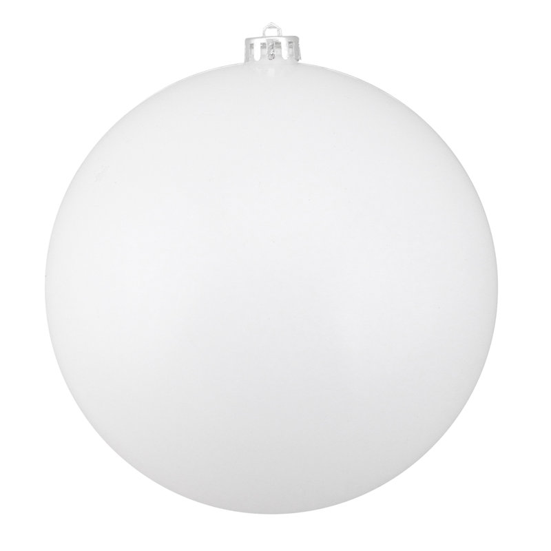 Ornement boule de Noël incassable , H 10 po x l 10 po x P 10 po, Blanc mat
