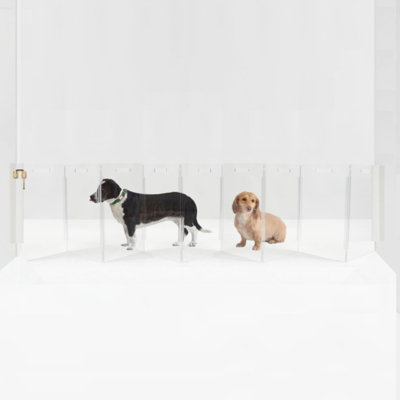 Clear Zig Zag Wall-Mounted Pet Gate