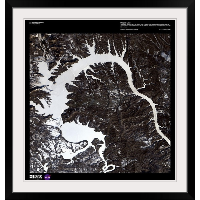 « dragon lake-usg earth », reproduction d’impression, H 48 po x l 45 po x P 1,5 po, Toile