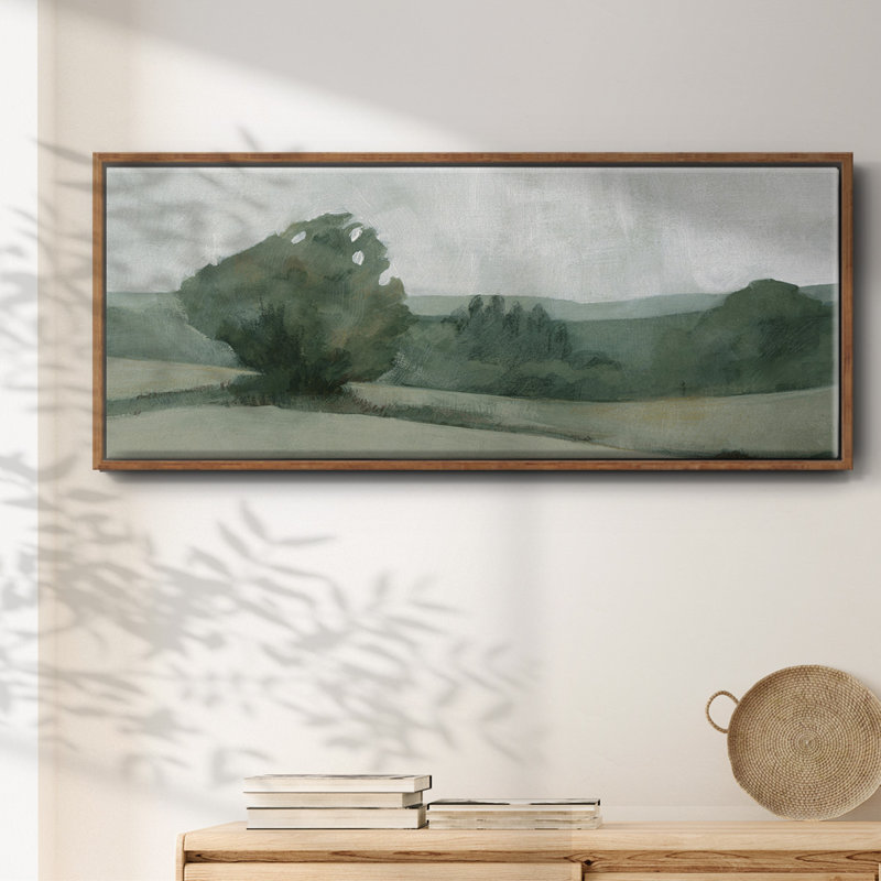 «Soft Green Landscape I», toile encadrée, H 8 po x l 20 po
