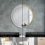 Huldar Round Glass Framed Wall Mounted Accent Mirror-190622525