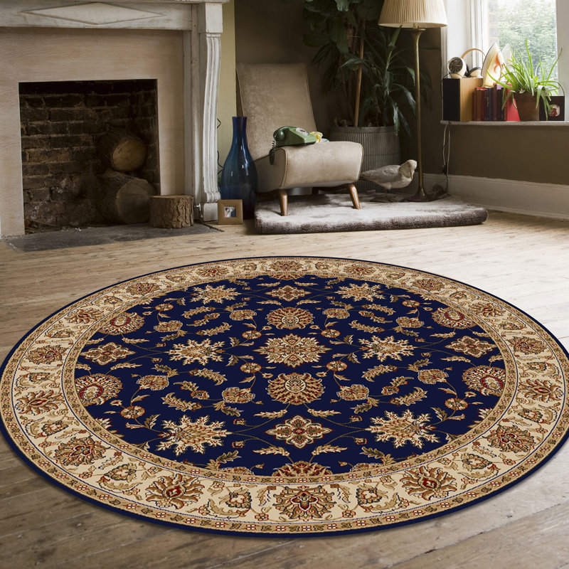 Tapis bleu marine Weisgerber, Rond 8 pi