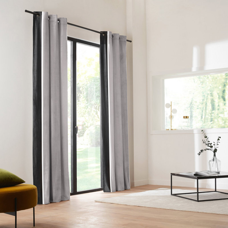 Vasco Room Darkening Curtain Single Panel, Mid Green, 145 x 268cm