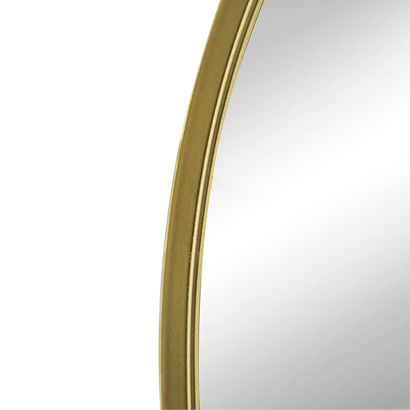 Miroir arqué 33 "x 31" avec cadre en fer doré pour salle de bain, chambre à coucher, vestibule