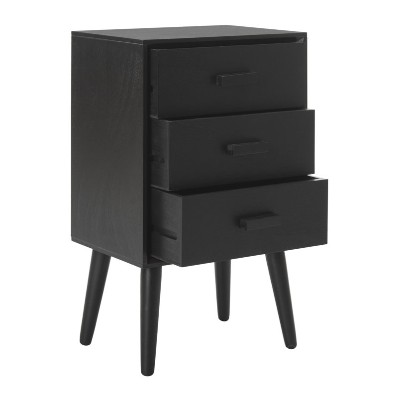 Commode à 3 tiroirs Dannel, Noir