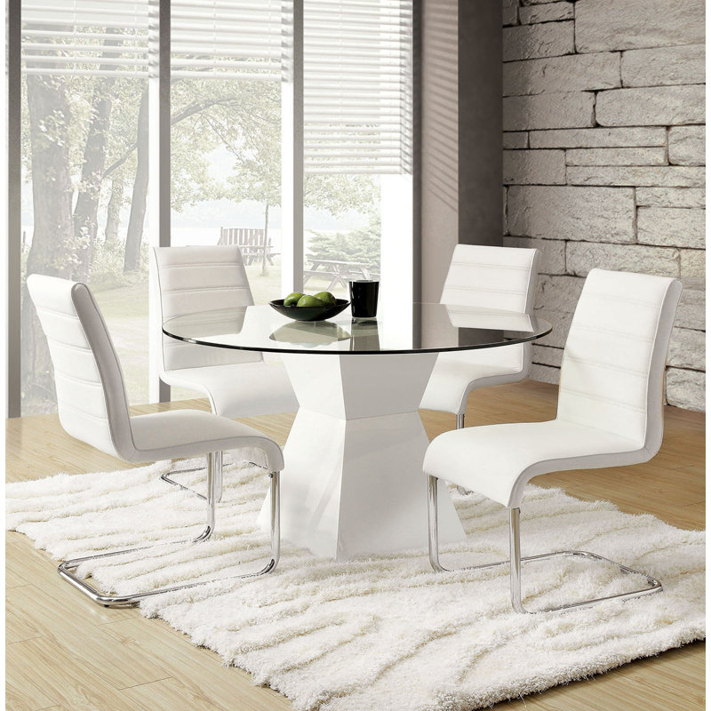 Table de salle à manger ronde 45,4 po, blanc
