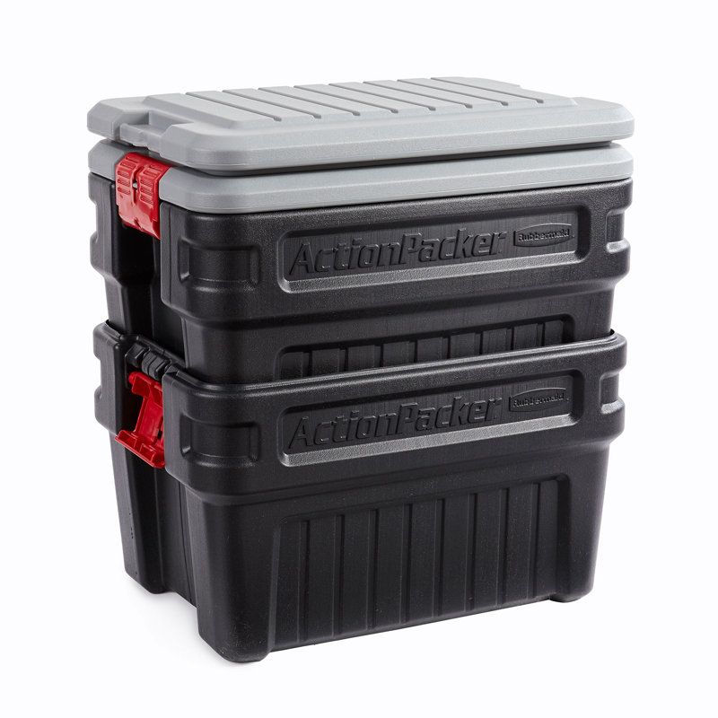 Rubbermaid Action Packer Heavy Duty Storage Totes with Lids, 2