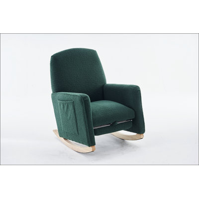 Teddy Fabric Nursery Rocking Chair With Adjustable Footrest
