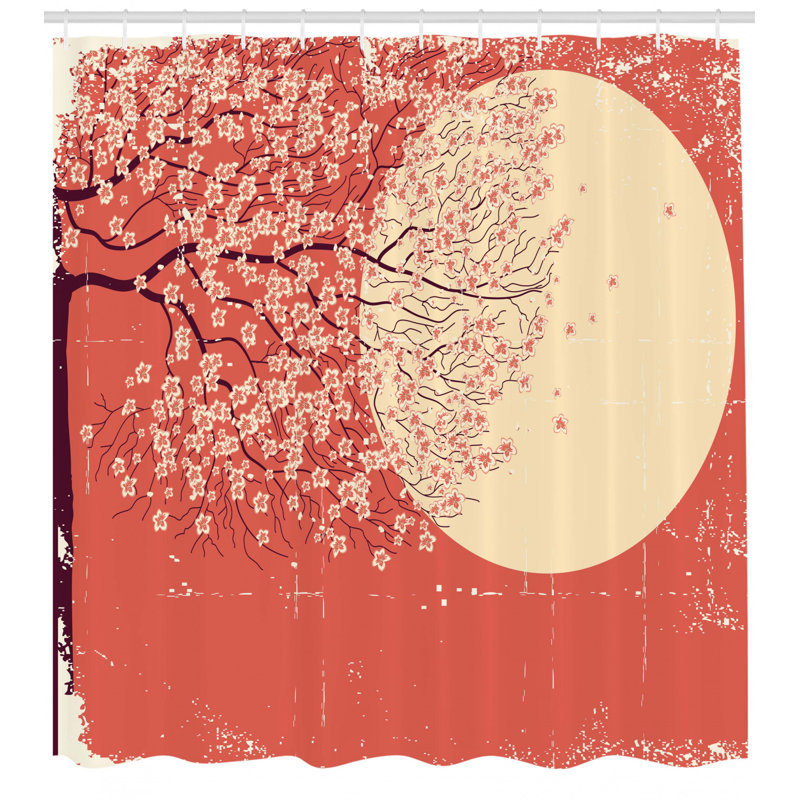 Floral Shower Curtain with Hooks Included, 75" H x 69" W