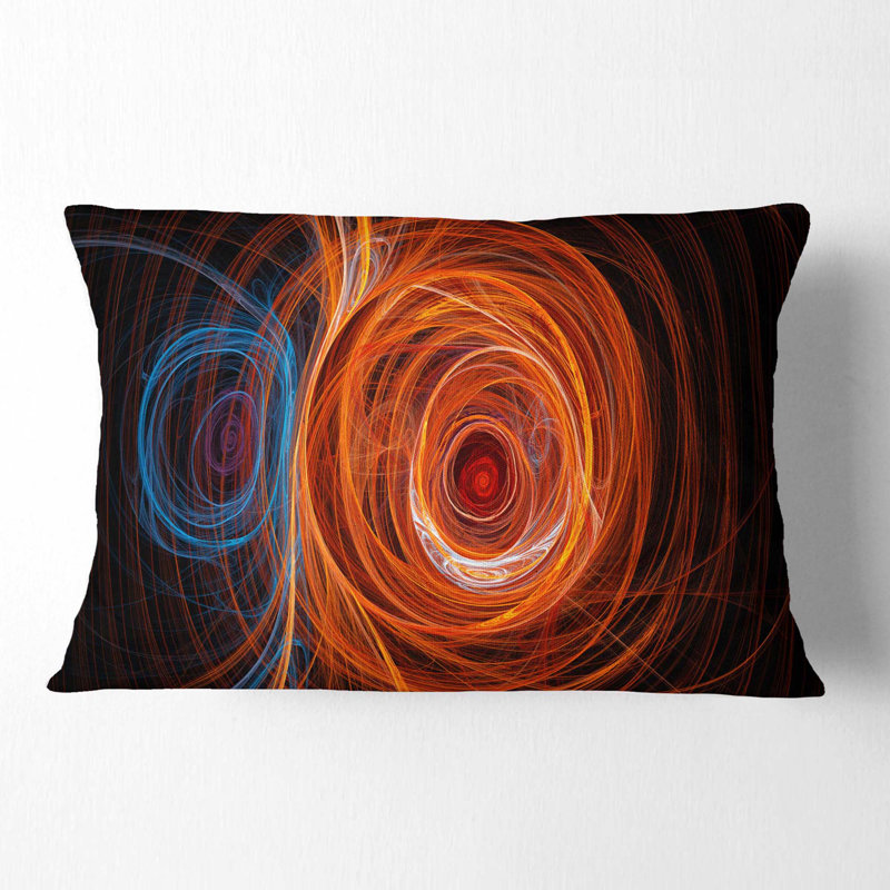 Cercles fractaux abstraits bruns - Coussin imprimé abstrait