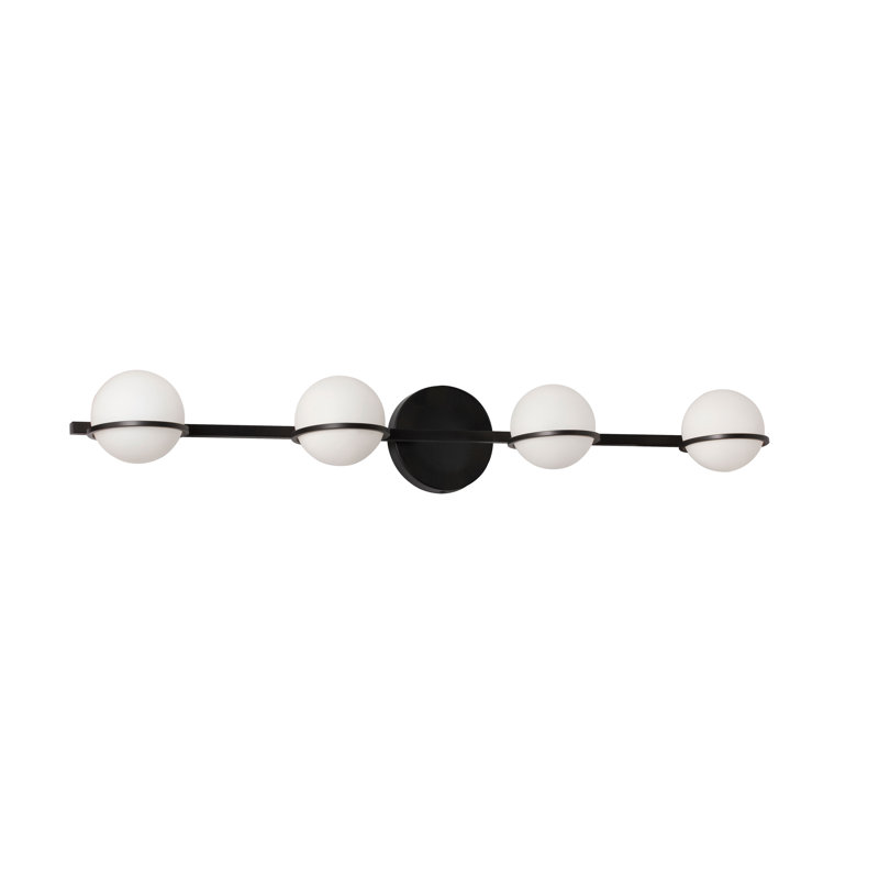 Barre d'éclairage de salle de bain 4 lumières Sofia, Noir mat