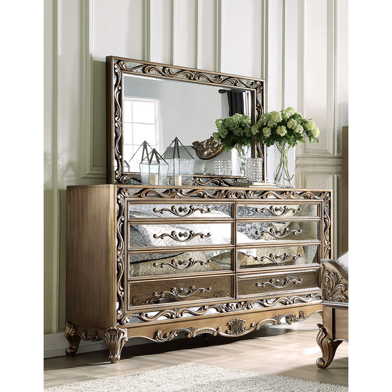 Commode double 8 tiroirs avec miroir Boyden