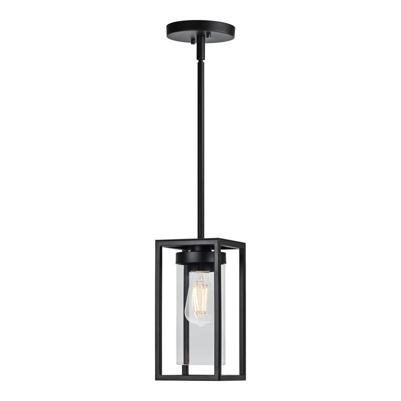 Framework LED Mini Pendant Light - Adjustable Height Hanging Light Fixture With TRIAC Dimmable LED Bulb - Surface Mount LED Ceiling Light