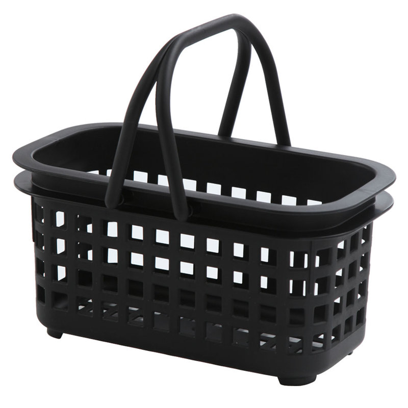 Hachiman Plastic Laundry Basket with Handles, Black