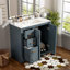 Ensemble de meuble-lavabo 36 po avec lavabo en céramique, armoire de rangement en bois massif, ensemble de meuble-lavabo autoportant avec 3 tiroirs et portes à fermeture douce-121294579