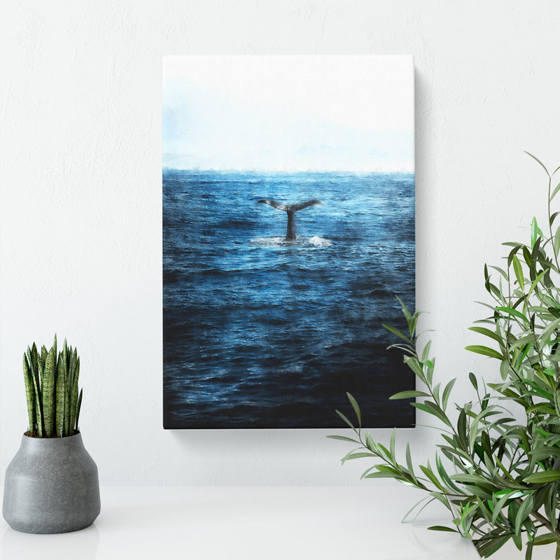 Blue Whale - Wrapped Canvas, 50cm H x 35cm W x 3cm D